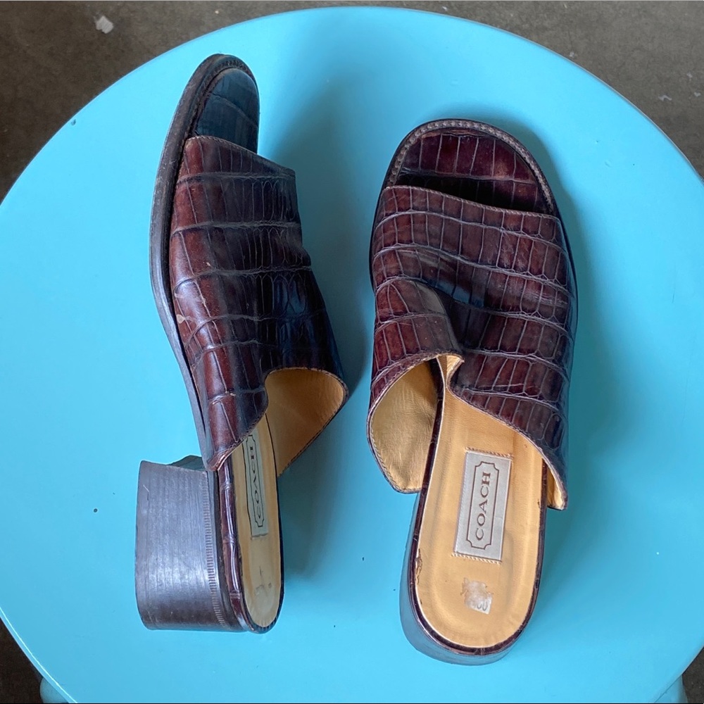 Vintage alligator coach slides
